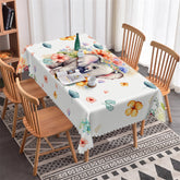 Lofaris Natural Flowers Elephant White Kitchen Tablecloth